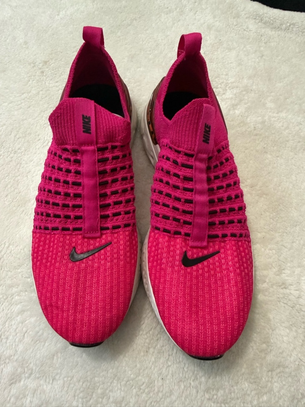 Nike Women's Slip-On Athletic Sneakers - Hot Pink with Black Swoosh